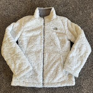 The North Face White Fleece/Grey Reversible Jacket Size Medium